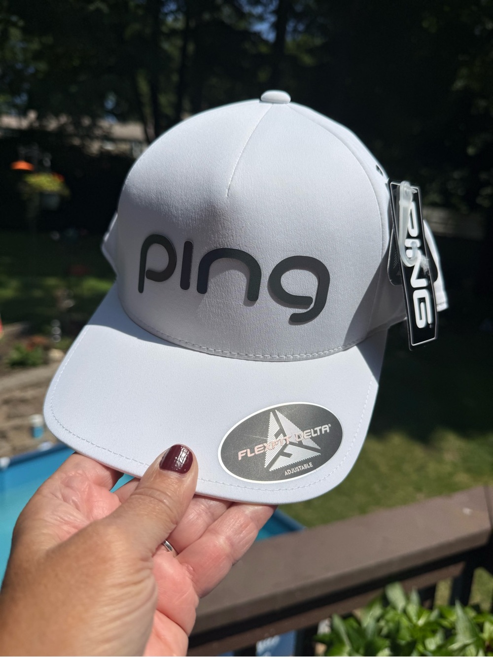 NEW Ping Golf Hat Women's FlexFit Delta White Adjustable Structured Fit